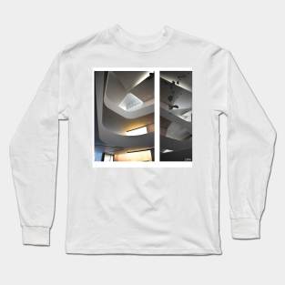 interior art in modern design in fine museum wonder wallpaper ecopop photograph Long Sleeve T-Shirt